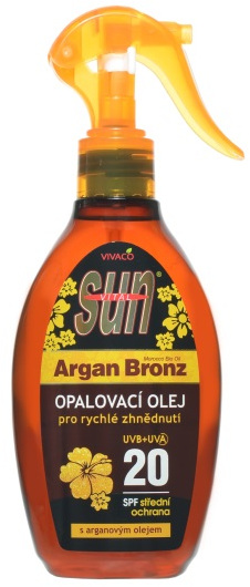 SUN VITAL Sun Vivaco Opalovací olej s arganovým olejem SPF20 rozprašovací 200 ml