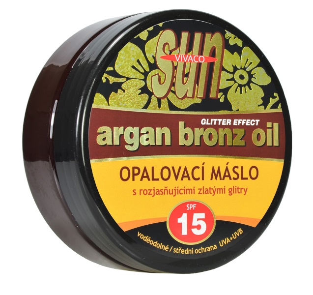 SUN VITAL Sun Vivaco SUN Opalovací máslo Glitter effect s bio arganovým olejem SPF15 200 ml