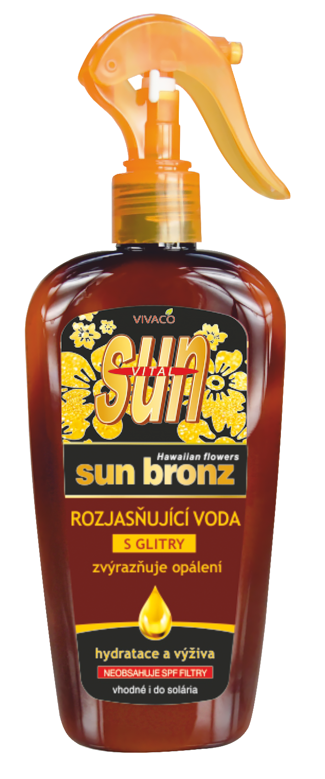 SUN VITAL Sun water květinová opalovací voda s GLITRY, betacarotenem a akcelerátorem 300 ml