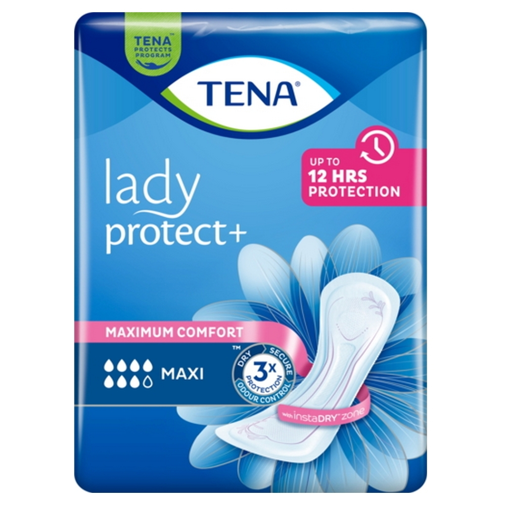 TENA Lady protect + maxi noční inkontinenční vložky 12 kusů