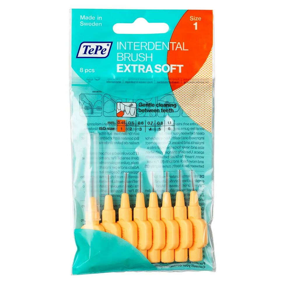 TEPE Mezizubní kartáčky Extra Soft oranžové 0,45 mm v sáčku 8 ks