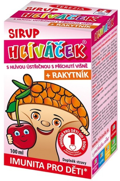 TEREZIA HLÍVÁČEK sirup s hlívou a rakytníkem s příchutí višně 100 ml