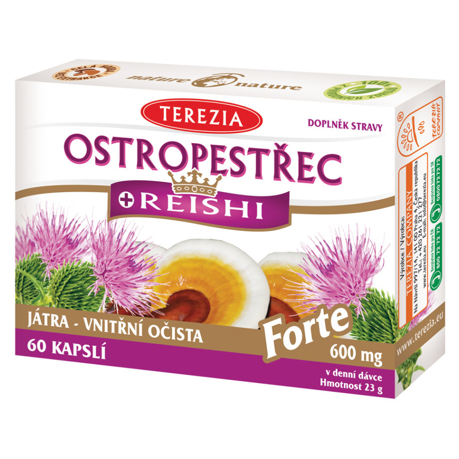 TEREZIA Ostropestřec + reishi forte 60 kapslí