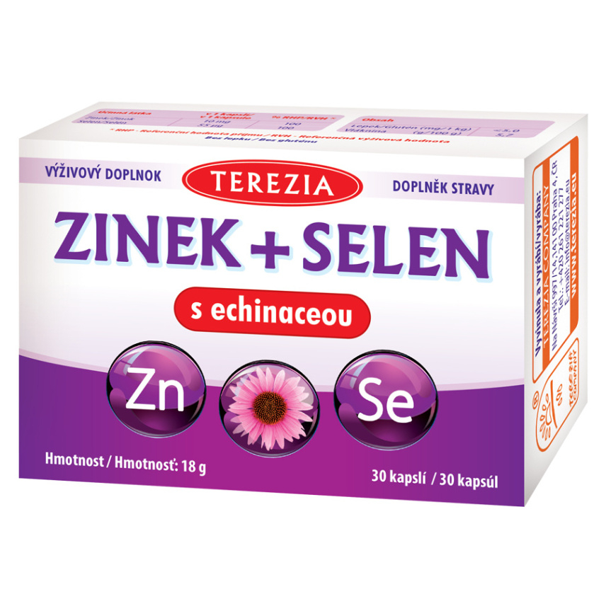 TEREZIA Zinek + selen s echinaceou 30 kapslí