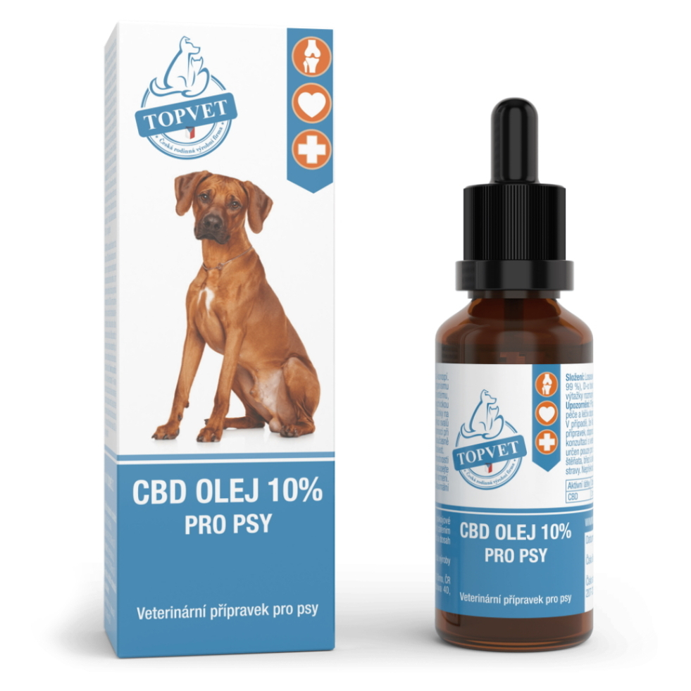 TOPVET CBD olej 10% pro psy 10 ml