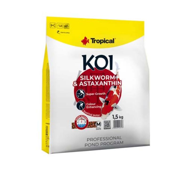 Tropical KOI SILKWORM&ASTAXANTHIN PELLET SIZE M 5l/1,5kg plovoucí krmivo pro jezírkové