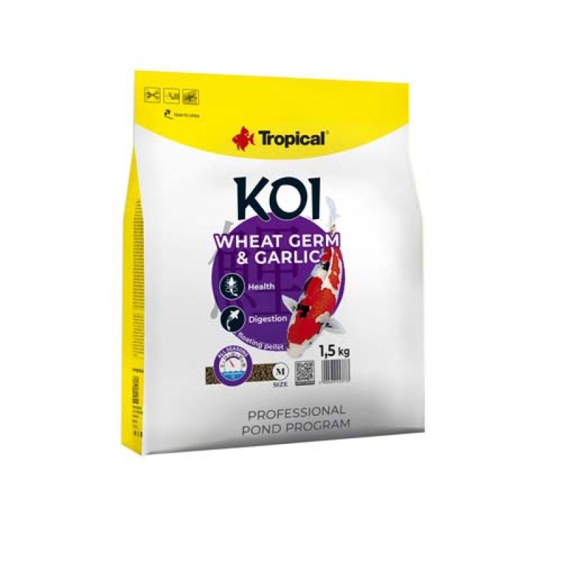 Tropical Koi Wheat Germ & Garlic Pellet M 5l/1,5kg plovoucí krmivo pro jezírkové ryby