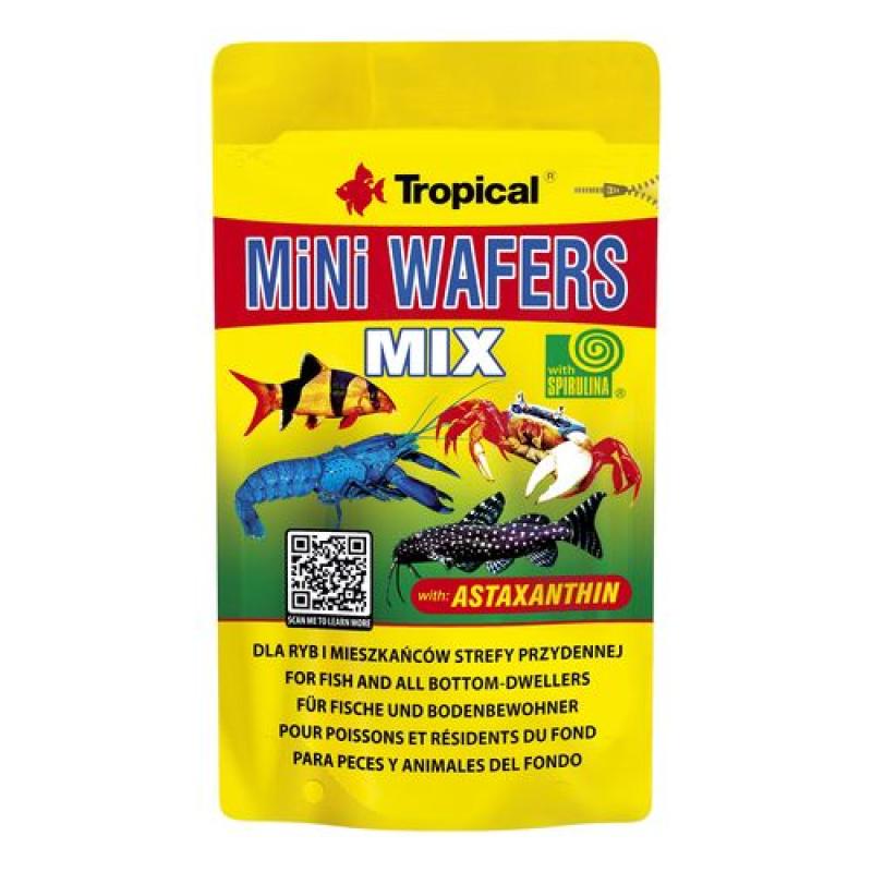 Tropical MiNi Wafers Mix 18g krmivo v podobě oplatky pro ryby žijících u dna