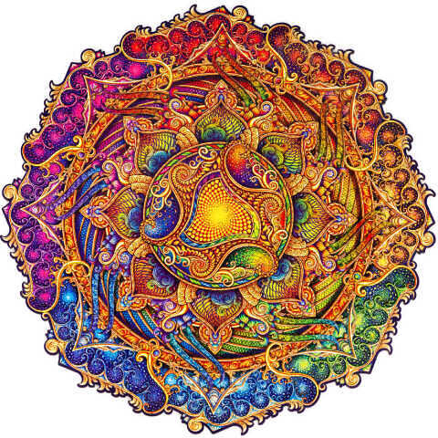 UNIDRAGON Dřevěné puzzle mandala inexhaustible abundance velikost M