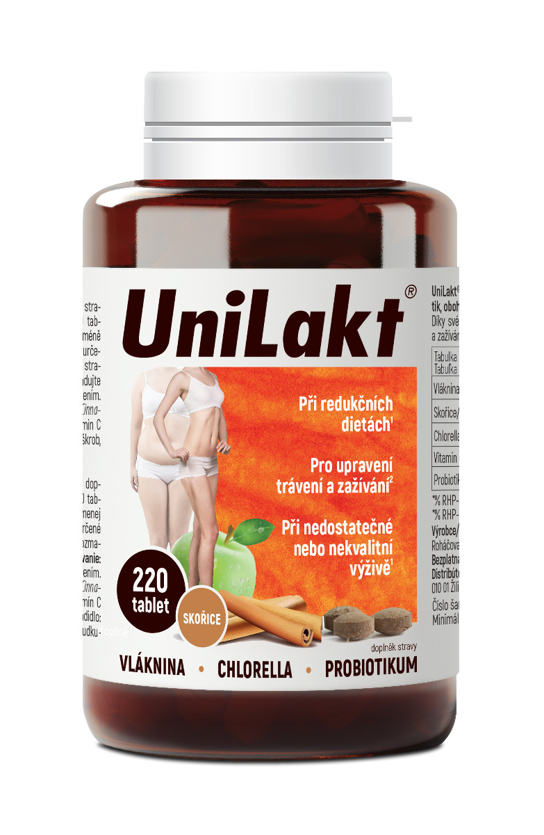 Unilakt se skořicí a řasou chlorella 220 tablet