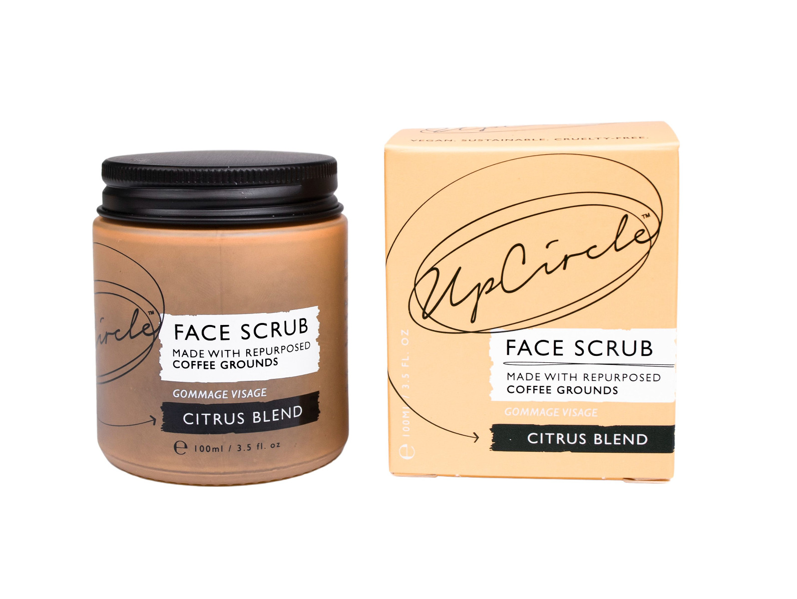 UpCircle Coffee Face Scrub Citrus pleťový peeling 100 ml