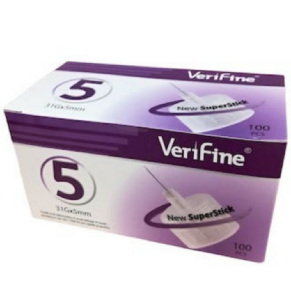 VERIFINE 5 Inzulínové jehly 31G 0.25 x 5mm 100 ks