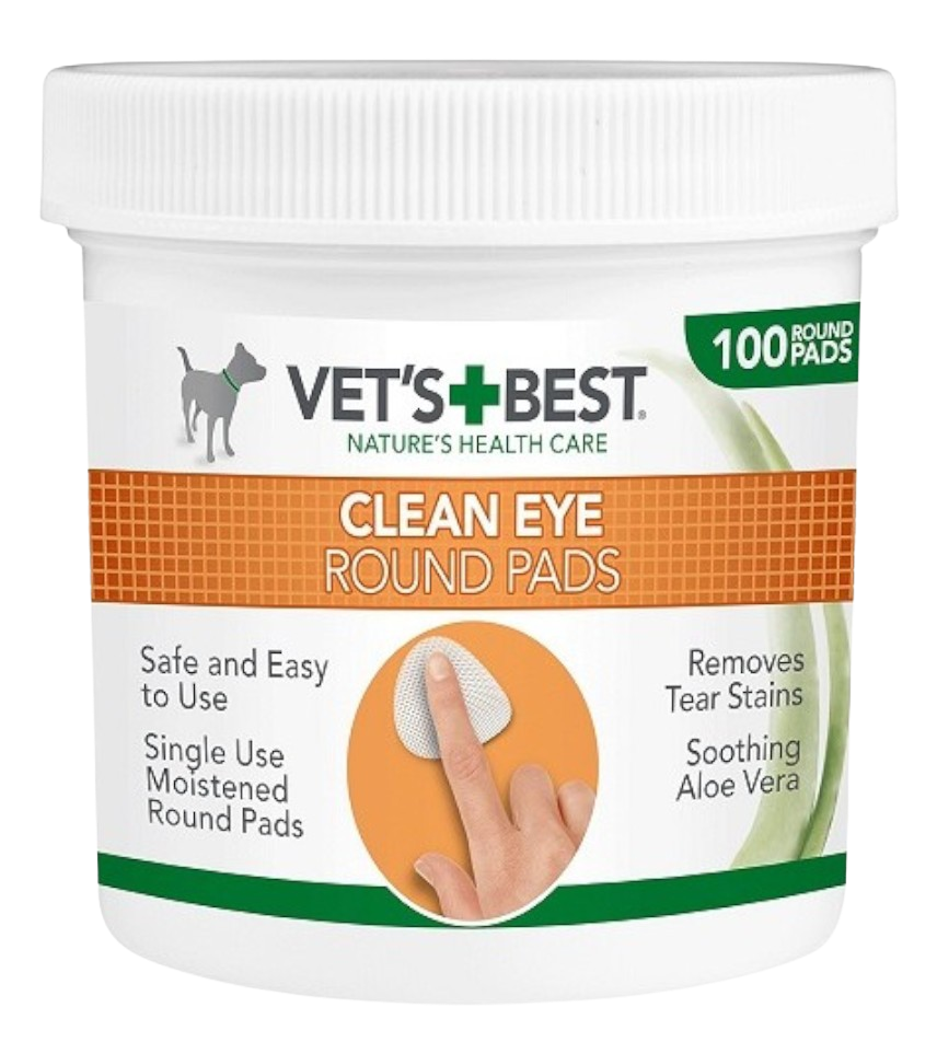 VET´S BEST Clean Eye Round Pads, Čistící utěrka na okolí oči pro psy 100 ks