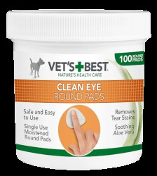 VET´S BEST Clean Eye Round Pads, Čistící utěrka na okolí oči pro psy 100 ks