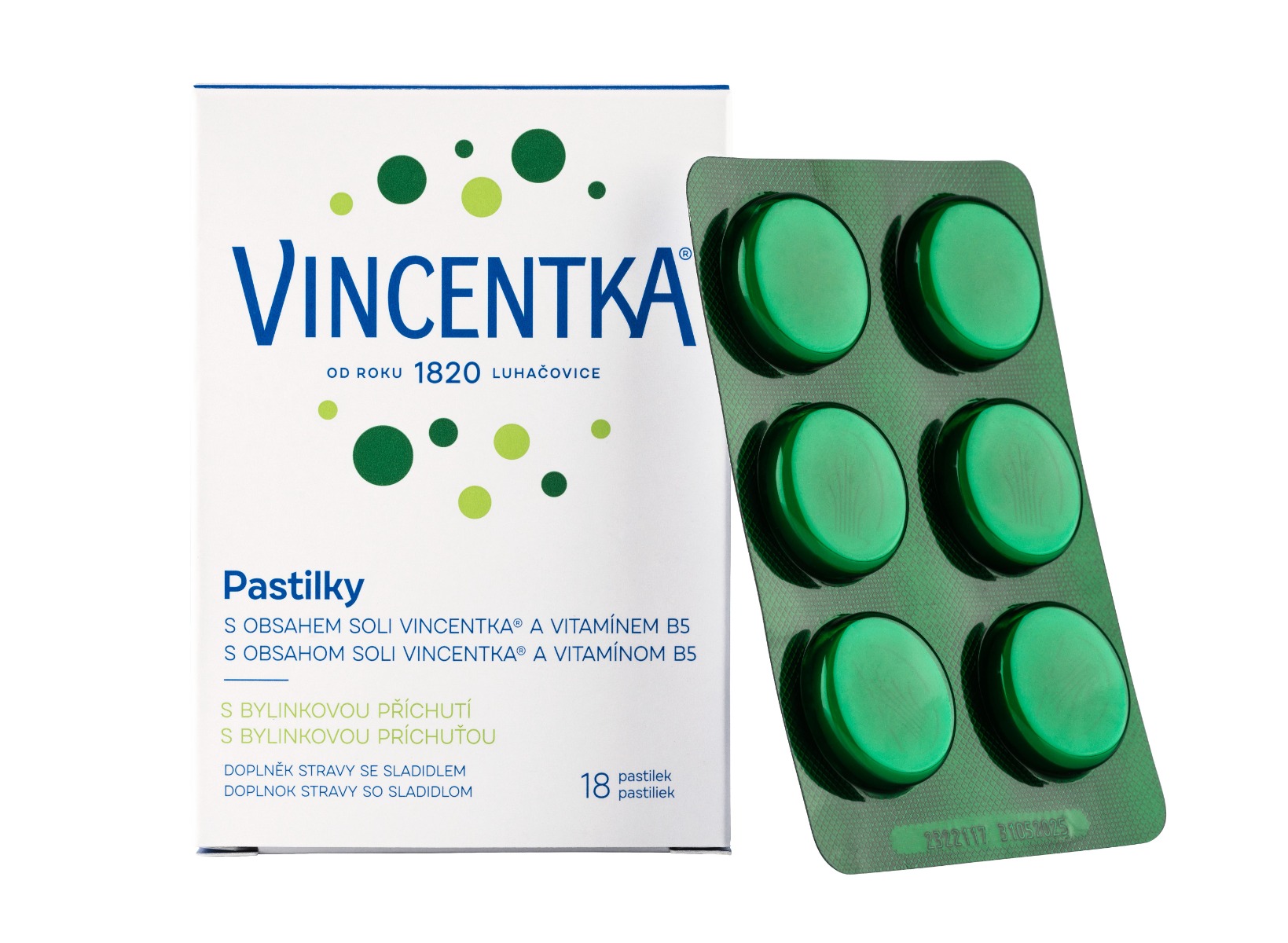 Vincentka Bylinné pastilky 18 ks