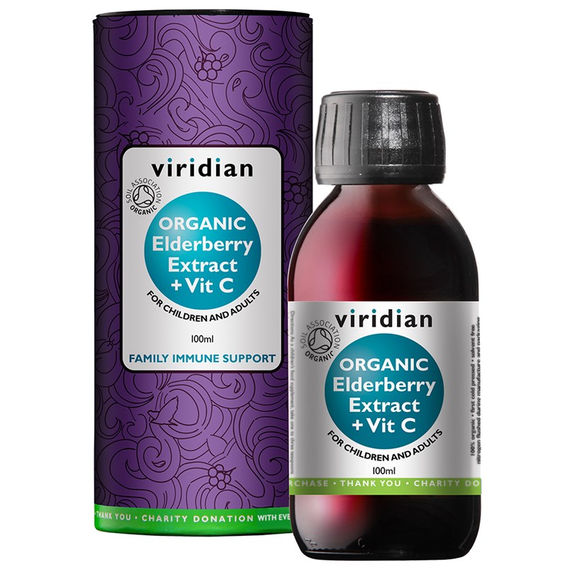 VIRIDIAN Elderberry Extract + Vitamin C  Organic 100 ml