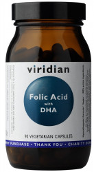 VIRIDIAN Folic Acid with DHA 90 kapslí