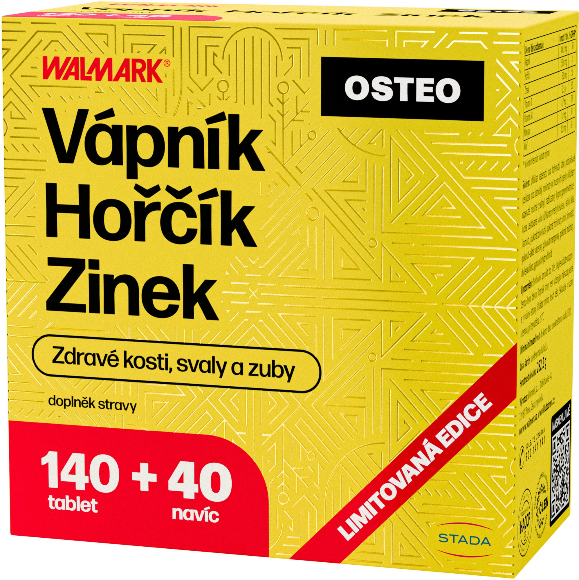 WALMARK Vápník, Hořčík, Zinek Osteo 180 tablet