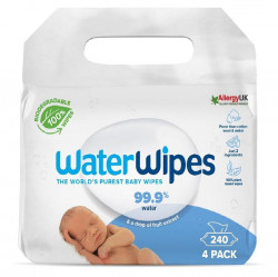 WATERWIPES 100% BIO Odbouratelné ubrousky 4x 60 ks