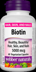 WEBBER NATURALS Biotin 5000 mcg 60 kapslí