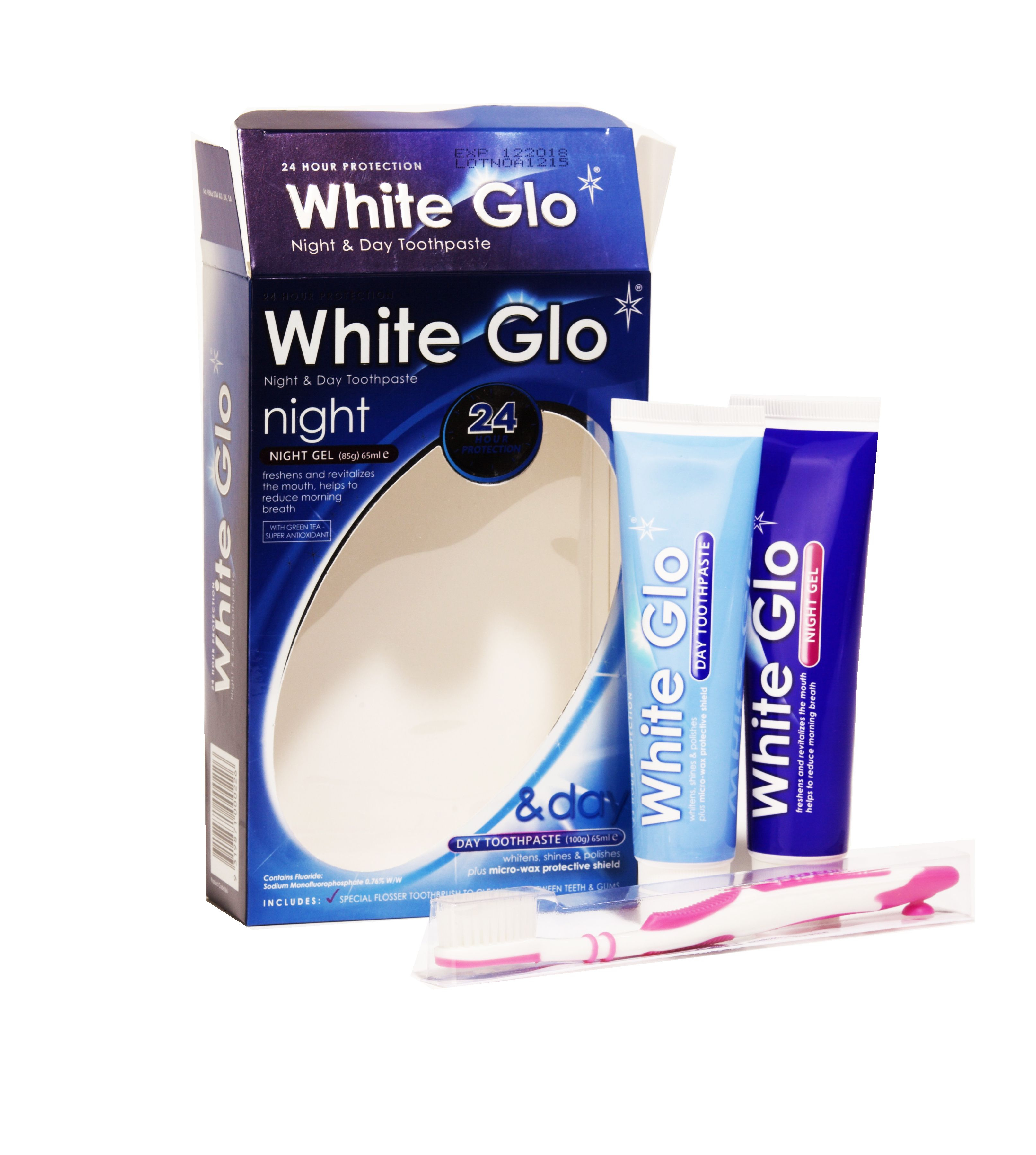 White Glo Night&Day Bělicí set denní pasta 100 g + noční gel 85 g