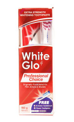 White Glo Professional Choice bělicí zubní pasta 150 g + kartáček