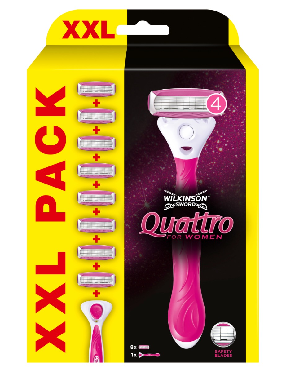 Wilkinson Quattro for Women XXL pack holicí strojek + 8 hlavic