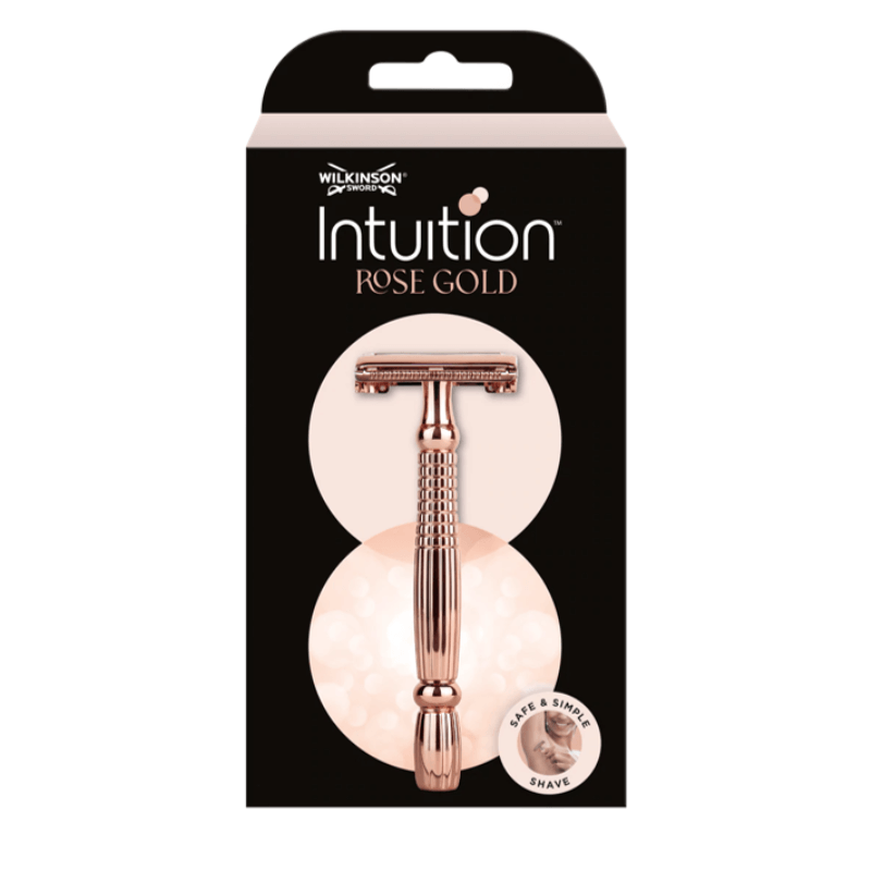 WILKINSON SWORD Intuition Double Edge Rose Gold Razor Dámský kovový strojek Classic + žiletky 10 ks