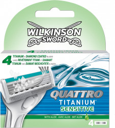 WILKINSON SWORD Quattro Titanium Sensitive - Náhradní hlavice 4 ks