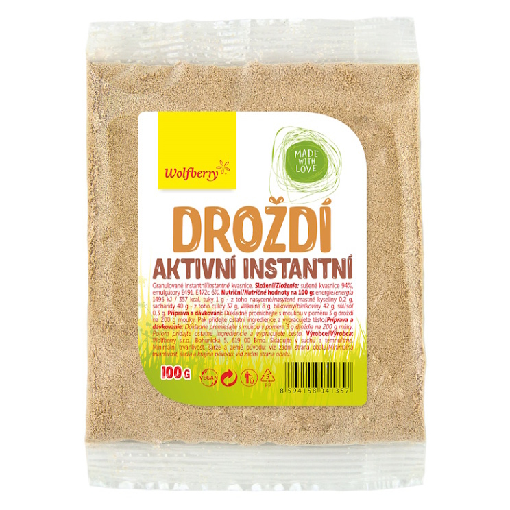 WOLFBERRY Droždí aktivní instantní kvasnice 100 g