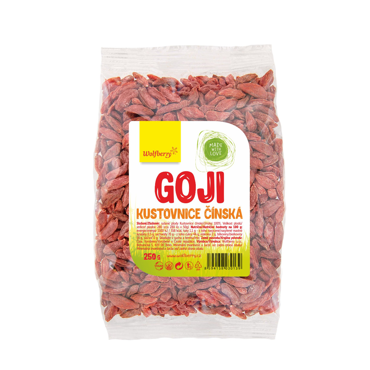 Wolfberry Goji kustovnice čínská sušené plody 250 g