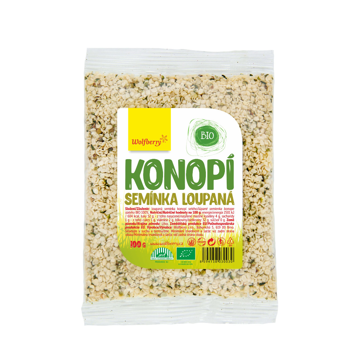 Wolfberry Konopné semínko loupané BIO 100 g