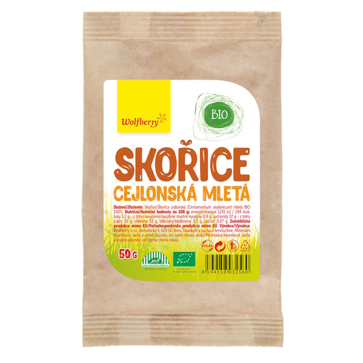 WOLFBERRY Skořice cejlonská mletá BIO 50 g