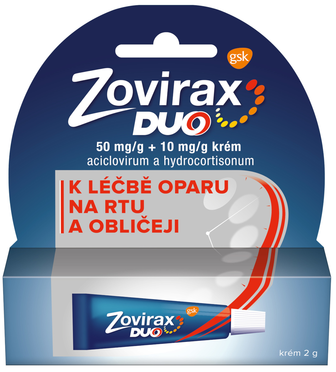 ZOVIRAX Duo 50 mg/g+10 mg/g krém na opary 2 g